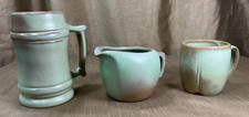 Vintage Frankoma Pottery Prairie Green Lot of 3: Stein M2 + Mug CG + Creamer 5A picture