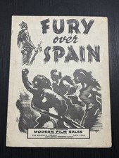1937 Fury Over Spain Spanish Civil War Rare Anarchist Propaganda Film Program picture