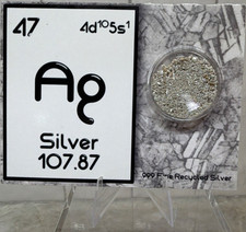 999 Fine Recycled Crystalline Silver Sample Element Display picture