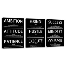3 Panel Canvas Wall Art Motivational Inspirational Ready to Hang 48