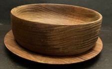 VTG Wooden Serving Bowl and Plate 9.5