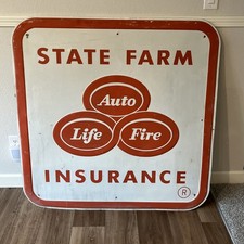 Vintage 1976 State Farm Insurance Advertising Sign Huge 47X47 picture