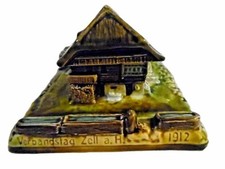 Antique Zell am Harmersbach Majolica Chalet Inkwell (1912) picture