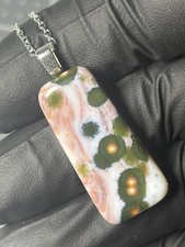 Beautiful Ocean Jasper Pendant Handmade Jewelry Old Stock Orbs picture