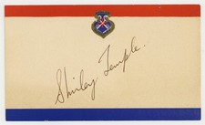 Shirley Temple Hand Signed 1940 Naval Aid Auxiliary Card Child Star USN US Navy  picture