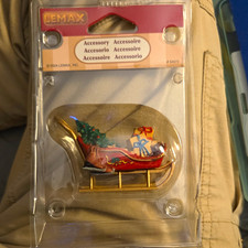 LEMAX SANTA SLEIGH- Figurine Accessory, Painted Resin Multicolor- NEW picture