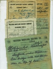 WESTERN MARYLAND RY. TRAIN ORDERS (15) WALBROOK JCT (BALTIMORE) MARYLAND 1932-47 picture