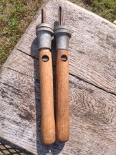 Vintage Cross Cut Two Person Saw Handles Pair picture