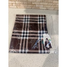 Burberry Wide Check Cashmere Scarf Brown Vintage Classic picture