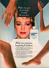 1984 Lubriderm Lotion Print Ad • 1980s hands legs paris hilton look alike HA.04 picture