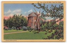 Orleans Cape Cod Massachusetts Windmill Old Mill CT Art-Colortone Postcard picture