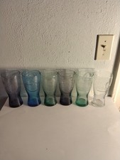 6 McDonald's  Set Of retro Glasses 2-1948 5 burger, 2-1955 Speedee,2- Arches picture