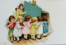 SUPERB EARLY 1900 Kopal Artist signed EDL Girls School Children Germany Eberfeld picture