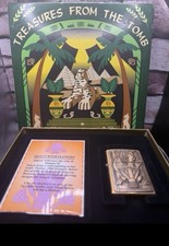 RARE 1998 ZIPPO TREASURES FROM THE TOMB EGYPTIAN QUEEN BRASS LIGHTER NEW IN BOX picture