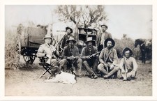 c1910 Texas Cowboys & Guns Rifles Chuck Wagon RPPC Photo Postcard COPY picture