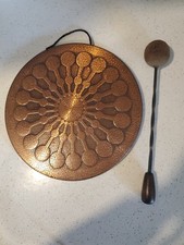 Vintage Copper Decorative Hammered Gong 9.5” picture