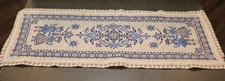 VTG HALLTEX WOVEN RUNNER 36X14 CROCHETED EDGE AUSTRIA FOLK ART picture
