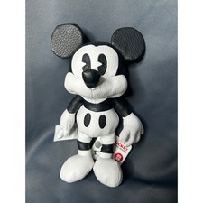 Disney Mickey The True Original Limited Release Black White Faux Leather Plush picture