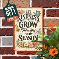 Inspirational Floral Metal Wall Sign Retro Flower Decor Artwork 8x12 picture