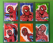Nate Rosado Spider-Man Original Hand Drawn Sketch Card Lot of 6 Hard Signed 2026 picture