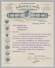 1902 Steinway & Sons Pianos London Hand Singed Letter picture