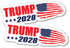 Trump 2028 bumper sticker vinyl decal label President Keep America Great USA 2pk picture