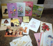 Vintage Greeting Cards about 40 unused, various occasions, vintage photos, more picture