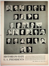 Historians Rate US Presidents Magazine Article Spread Vintage Ephemera picture