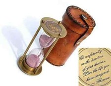 Sand Timer Hourglass Brass Nautical Maritime Hour Glass Vintage Sand Clock Gift picture