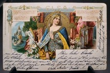 Antique Postcard STASSEN FRANZ- ELSA c. 1898 by R.Wagner Italy Gold Gilt  picture