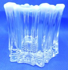 Vintage  Glass  Salt Cellar Dip Holder Crystal Opalescent Toothpick Holder picture