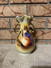 Vtg Enesco Fruit Design Porcelain Vase picture