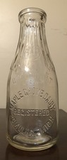 Maple Grove Dairy Quart Embossed Milk Bottle Romulus, Michigan MI Wayne Co. picture