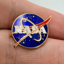 NASA Classic Meatball Logo Lapel Pin Enamel Space Program Insignia Crew Hat Tack picture