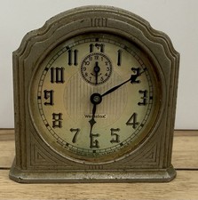 1930s Westclox La Salle Dura Case 61-C Nickel Art Deco Alarm Clock Parts Repair picture