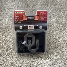 Oklahoma Sooner OU Black Emblem Trailer Hitch Cover All Metal picture