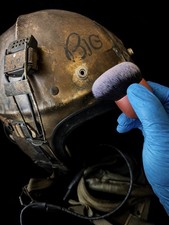 US Navy H-4 Flight Helmet Big Ed Named Rochester Optical Goggles Vintage picture