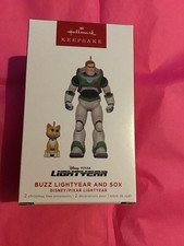 Hallmark Keepsake Ornament 2022 Buzz Lightyear and Sox Disney’s Toy Story set/2 picture