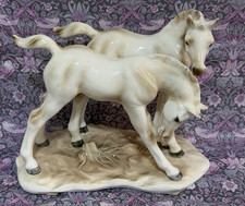 Vintage Echt Altmann Porcelain Rare TWIN FOALS Figures Wonderful Condition picture