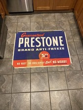 Vintage 1940s-50s Prestone Anti-Freeze Cloth Banner 33” x 44” picture
