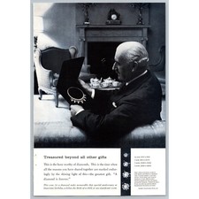 De Beers 1958 Original Diamond Anniversary Magazine Print Ad Vintage Jeweler picture
