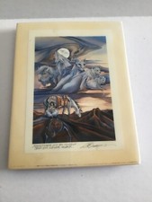Jody Bergsma Signed Print Navajo Wolf Tribal Sandstone Art picture