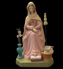 Mater Admirabilis Pink Madonna Statue Our Lady Virgin Mary Ceramic Roman 8.5” picture