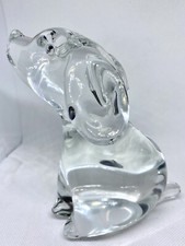 Heavy Orrefors? Clear Crystal Large Puppy Dog Figurine Figure 5 1/2” Tall picture