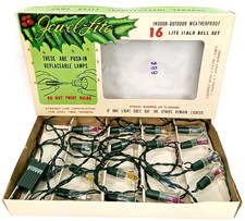 Vintage 1970s Jewel-Lite Italo Bell Christmas Lights With Original Box picture