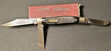 Vintage Parker-Frost USA 1978-9 Bison Etch w/ Box Stockman Pocket Knife  picture