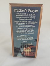 A Trucker's Prayer Standing Table Plaque With Hanger picture