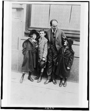 Ernest Bloch,1880-1959,with three children,Swiss-born American composer picture