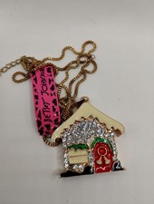 Betsey Johnson Gingerbread House Pendant Necklace picture