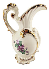 Vtg Hand Painted Von's Ceramics Vase Signed Pitcher 8